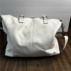 White leather Shoulder Bag made in Italy